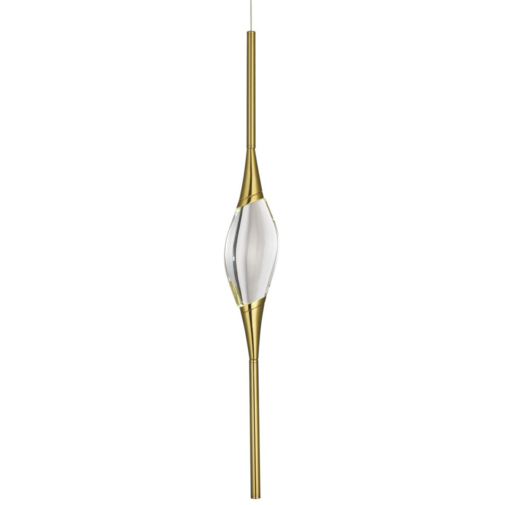 Подвесной светильник с хрустальным плафоном Renee Brass Glass Drops Light