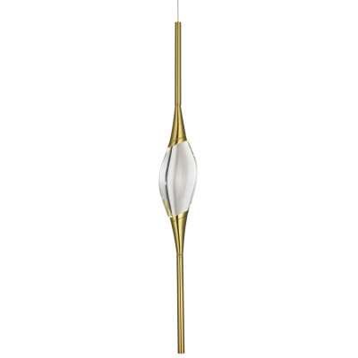 Подвесной светильник с хрустальным плафоном Renee Brass Glass Drops Light