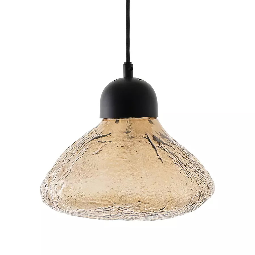 Подвесной светильник с янтарным фактурным плафоном Lamp with Frozen Glass Effect