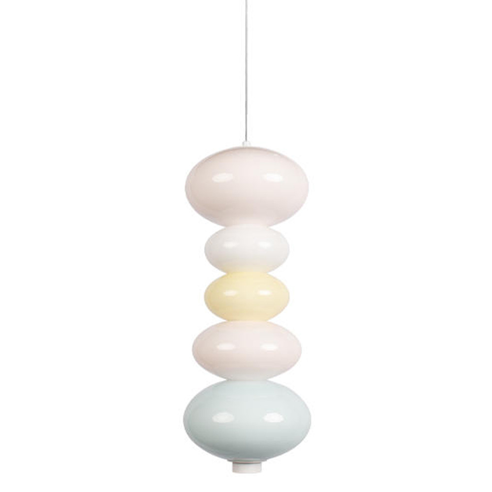 Подвесной светильник светодиодный из стеклянных сфер в пастельных тонах Pastel Lunaria Grace