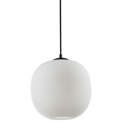 Подвесной светильник со стеклянным рельефным плафоном белый Perforated Glass 25