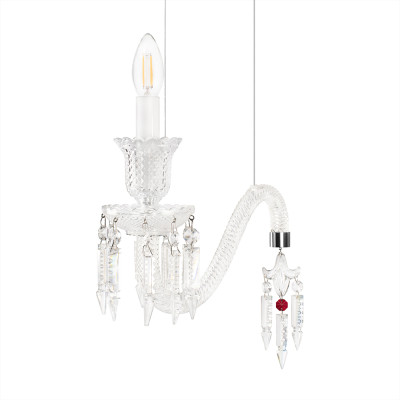 Подвесной светильник стеклянный в виде канделябра Curved Glass Chandelier