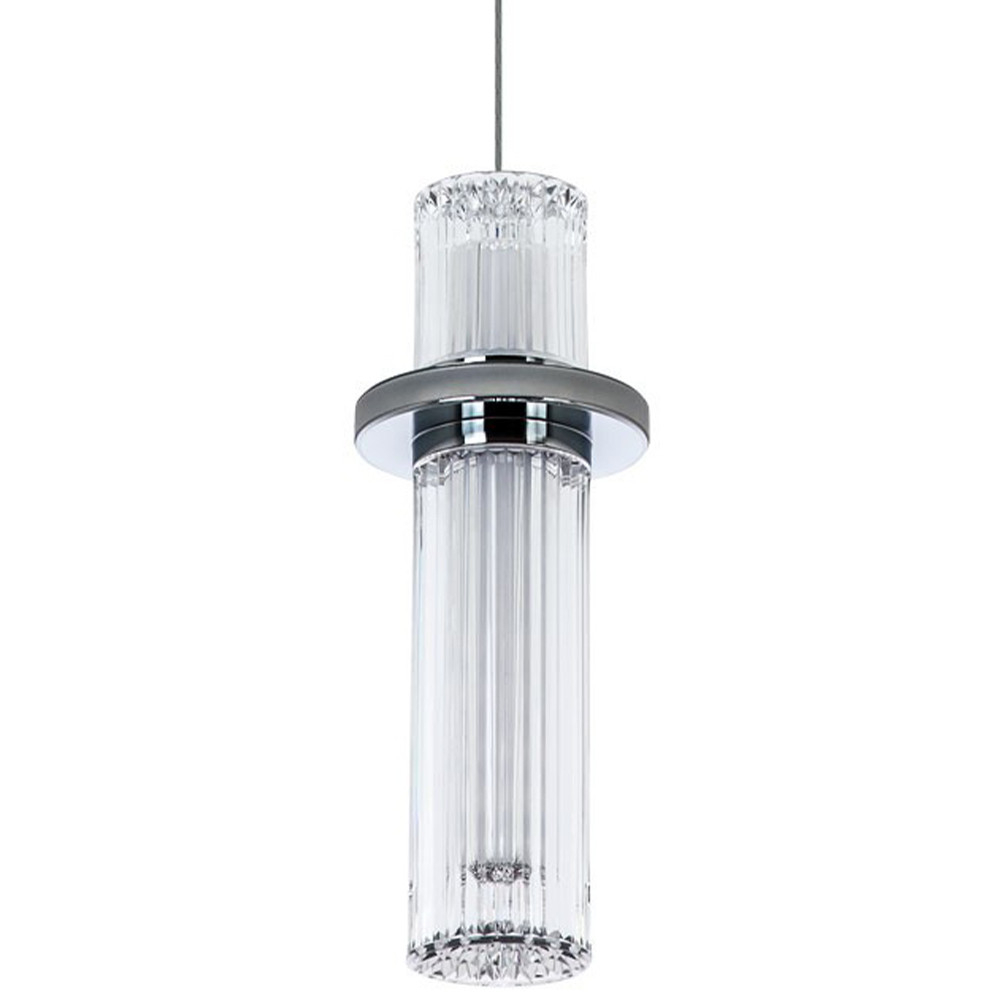 Подвесной светильник хром Odile Acrylic Tube Hanging Lamp Chrome