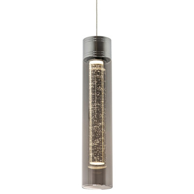 Подвесной светильник хром дымчатое стекло Sparkling Bubbles Tube Chrome Smoke Hanging Lamp
