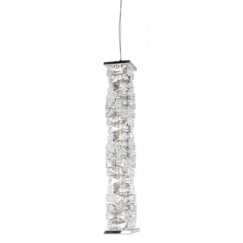 Подвесной Светильник Хрустальный Transparent Cubes Серебро 60 см