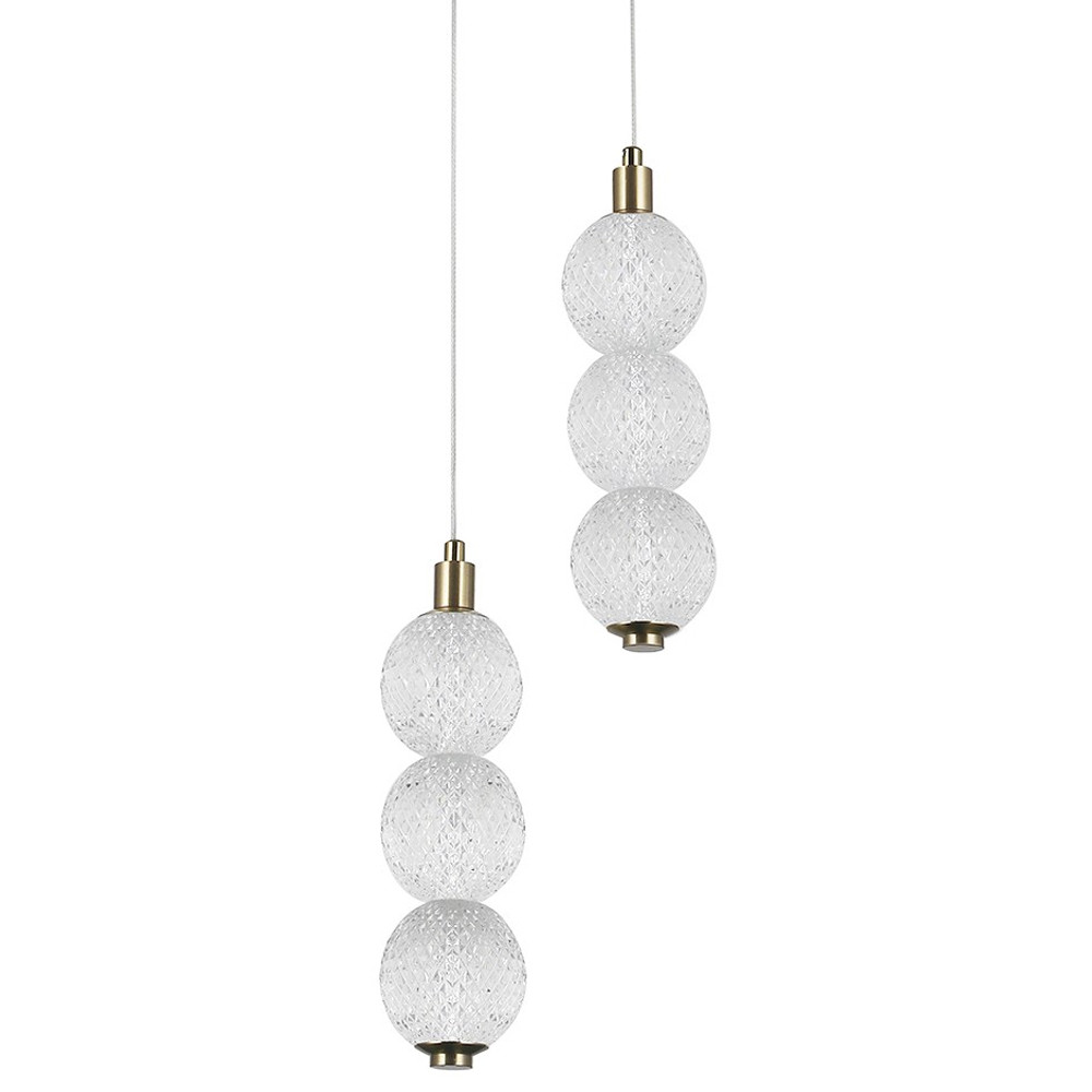 Подвесной светодиодный светильник с 2-мя плафонами Crystal Globule Hanging Lamp
