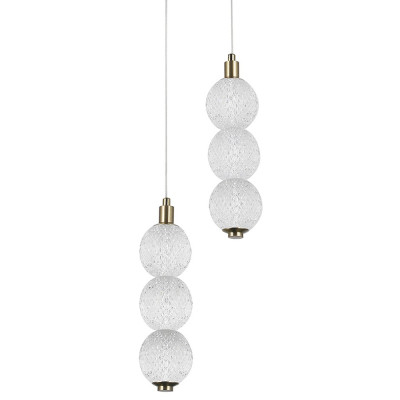 Подвесной светодиодный светильник с 2-мя плафонами Crystal Globule Hanging Lamp