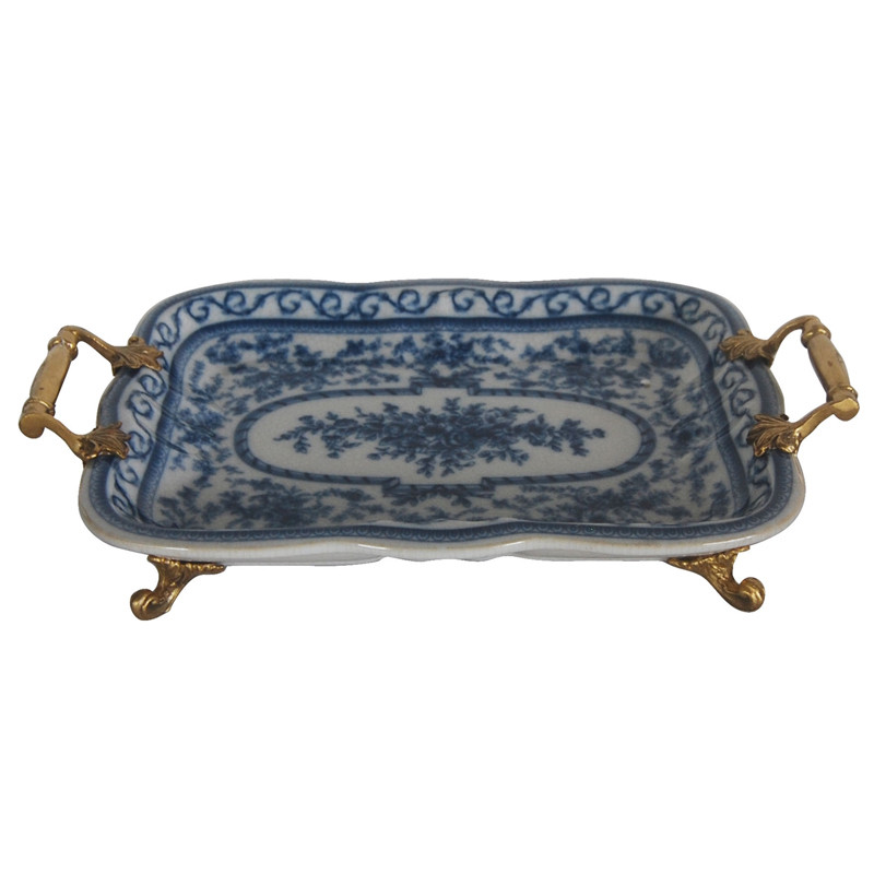 Поднос Blue and Bronze Handles