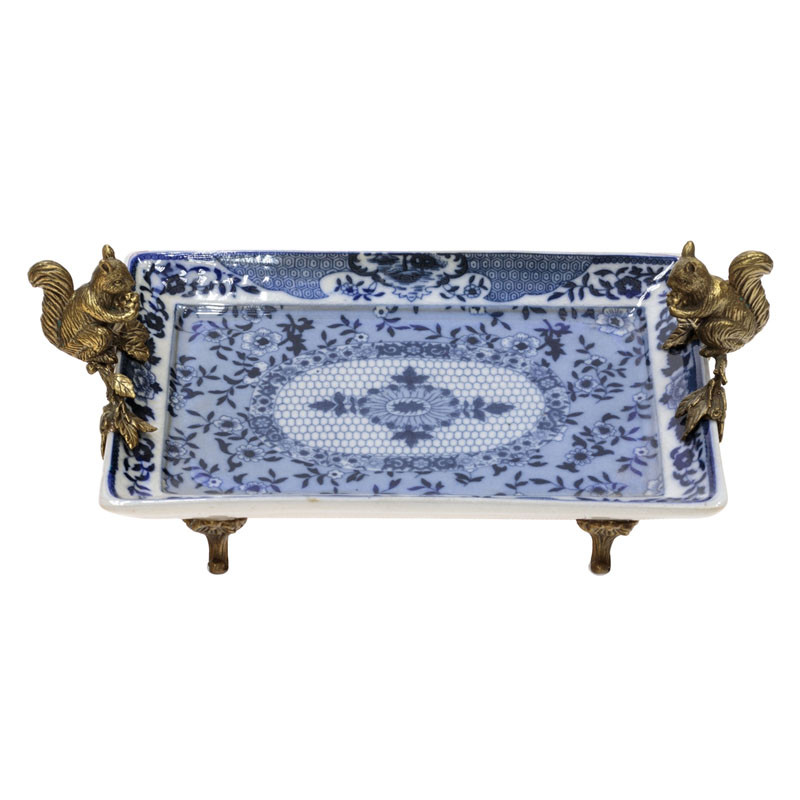 Поднос Bronze Squirrels On A Platter