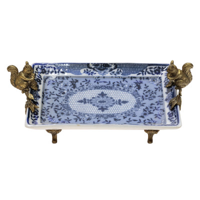 Поднос Bronze Squirrels On A Platter