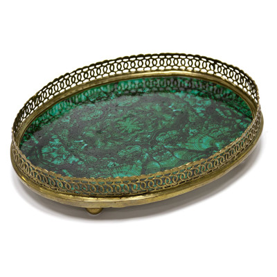Поднос фарфоровый с бронзой Malachite