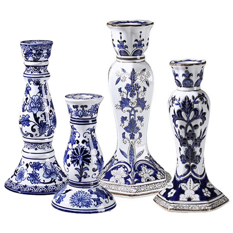 Подсвечник BLUE & WHITE ORNAMENT Candlestick