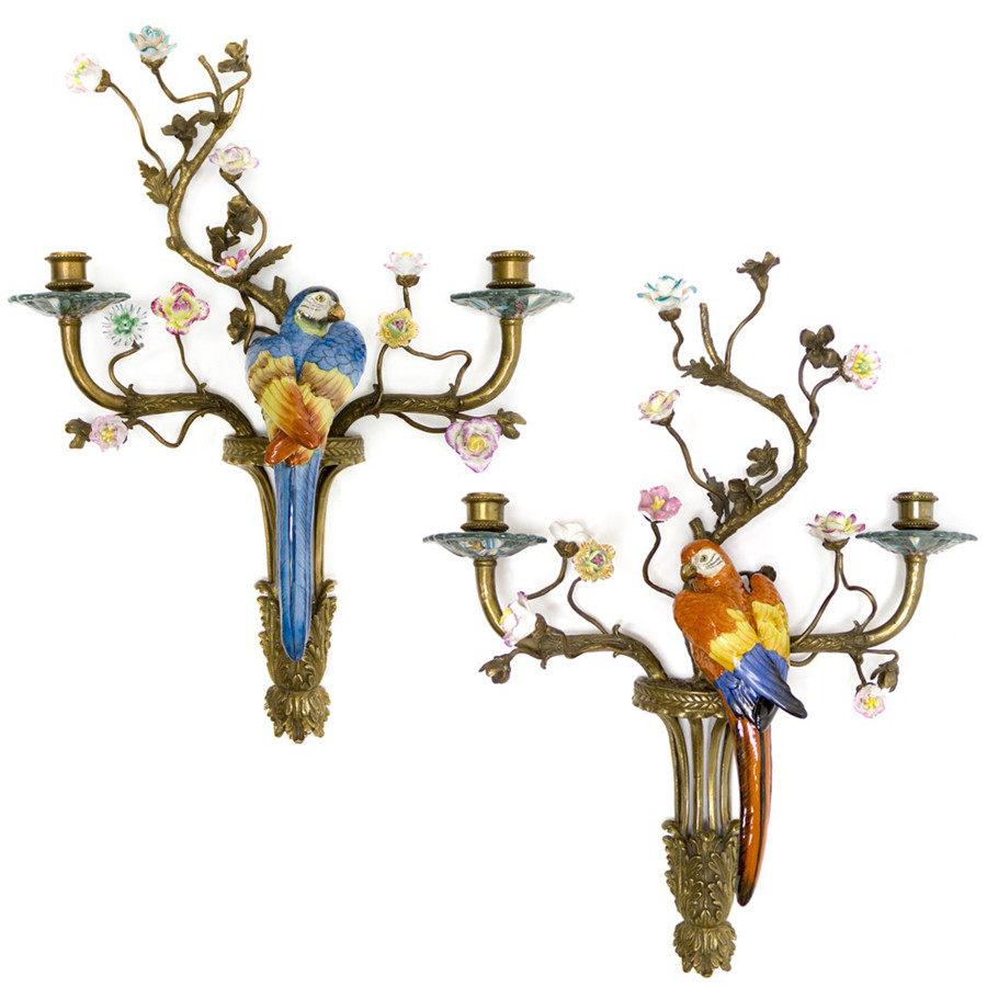 Подсвечник Candlestick Colored Parrots