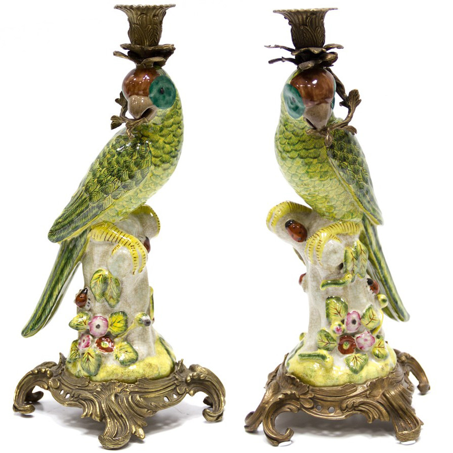 Подсвечник Candlestick Green Parrot