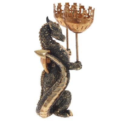 Подсвечник в виде дракона Dragon candlestick Gold Green