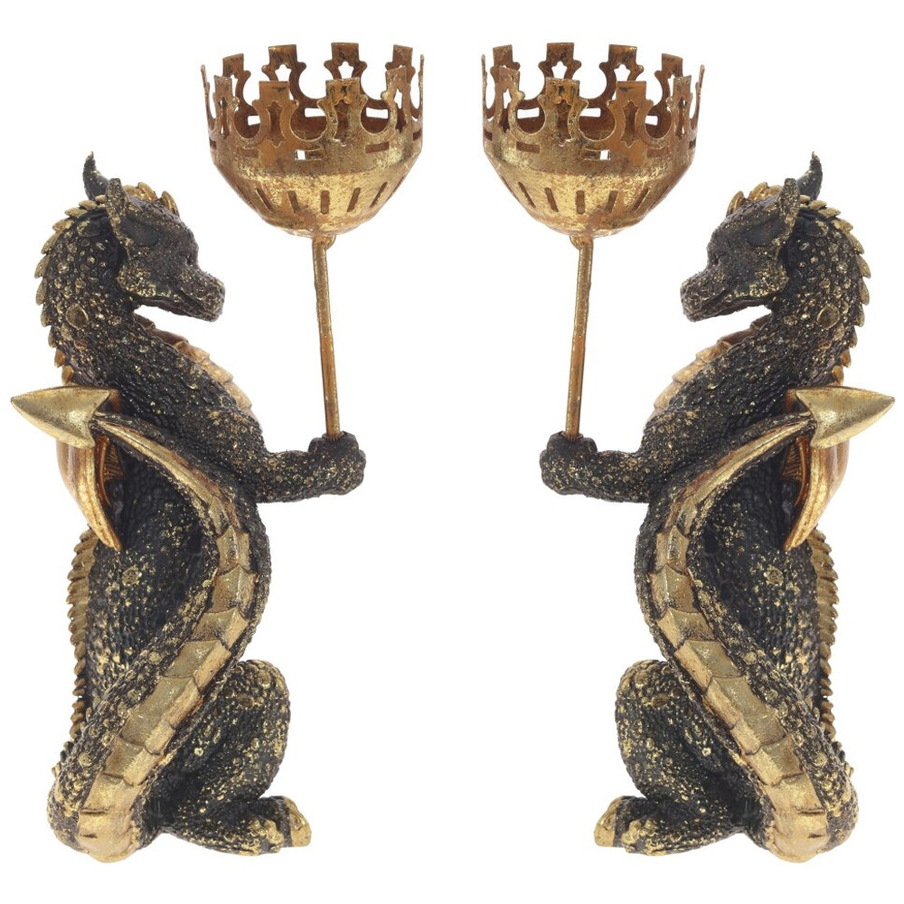 Подсвечник в виде дракона Dragon candlestick Gold Red L or R