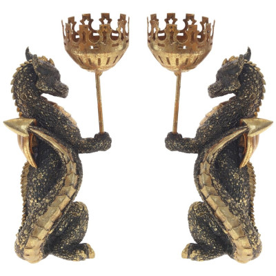 Подсвечник в виде дракона Dragon candlestick Gold Red L or R