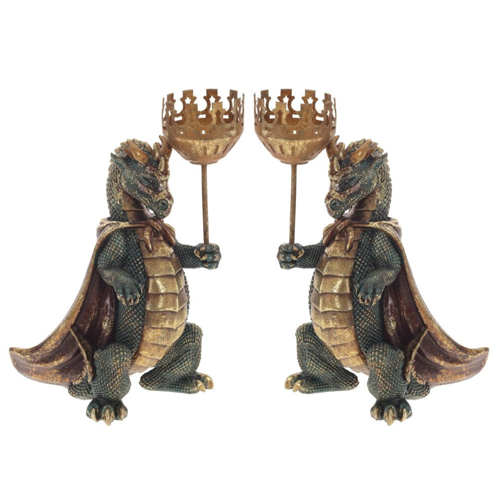 Подсвечник в виде дракона Dragon candlestick Green Gold Brown L or R