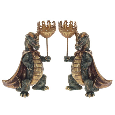 Подсвечник в виде дракона Dragon candlestick Green Gold Brown L or R