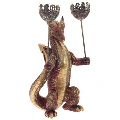 Подсвечник в виде дракона Dragon with Two Candlesticks Red