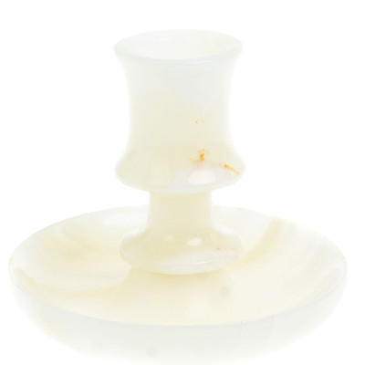 Подсвечник в виде чаши из натурального камня оникс Stone Candlestick