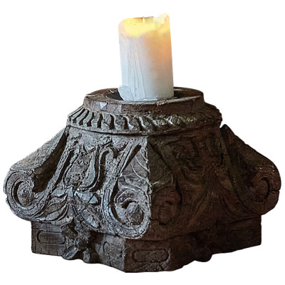 Подсвечник из массива тика Antique Solid Teak Candle Holder