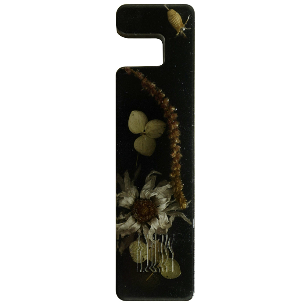 Подставка для телефона из эпоксидной смолы с цветами черная Epoxy Flowers Phone Stand Black