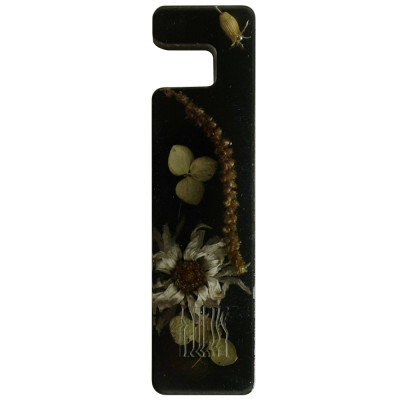 Подставка для телефона из эпоксидной смолы с цветами черная Epoxy Flowers Phone Stand Black