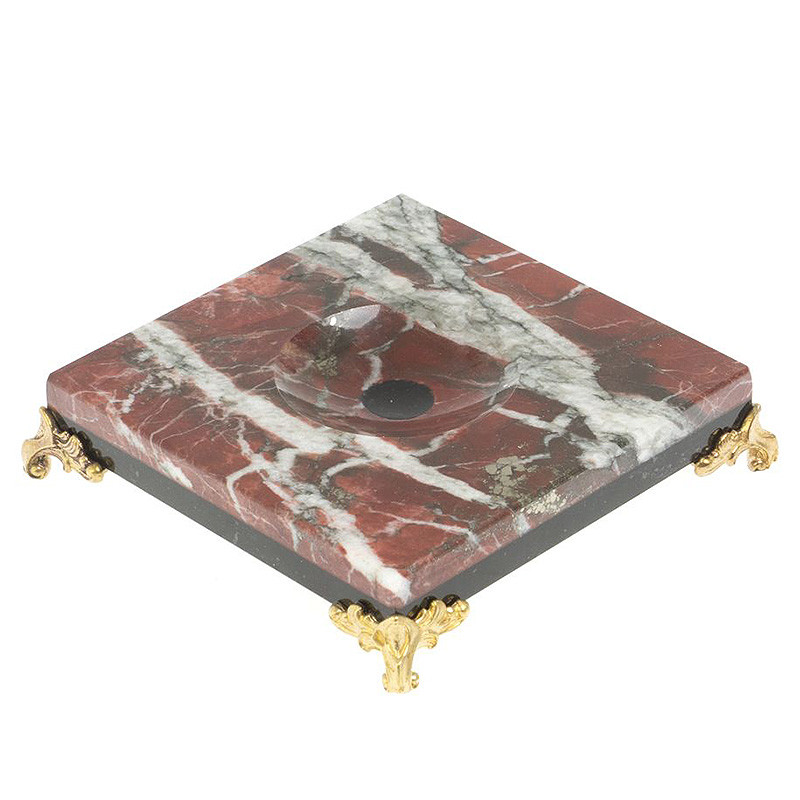 Подставка под шар квадратная из натурального камня Креноид на ножках Natural Stone Sphere Stands