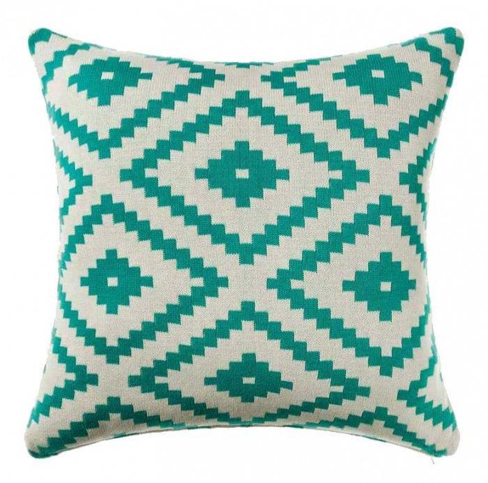 Подушка geometrical ornament бирюзовая