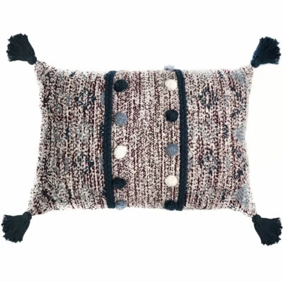 Подушка Lari Blue Ikat с кисточками