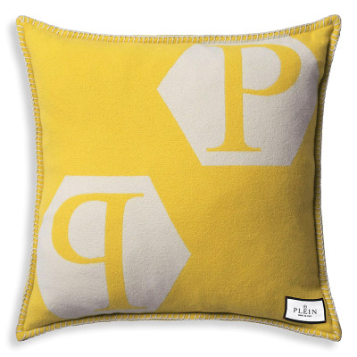 Подушка Philipp Plein Cushion Cashmere PP Logo 65 x 65 Yellow