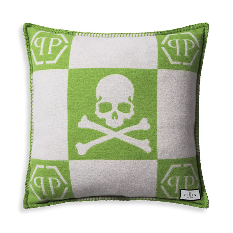 Подушка Philipp Plein Cushion Cashmere Skull 45 x 45 Green