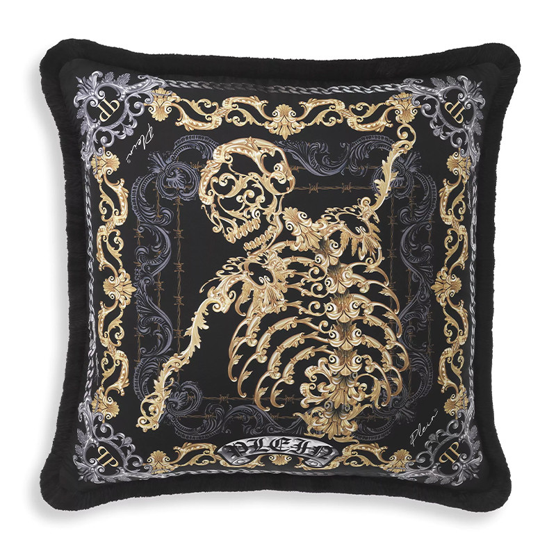 Подушка Philipp Plein Cushion Silk Skeleton 50 x 50 cm