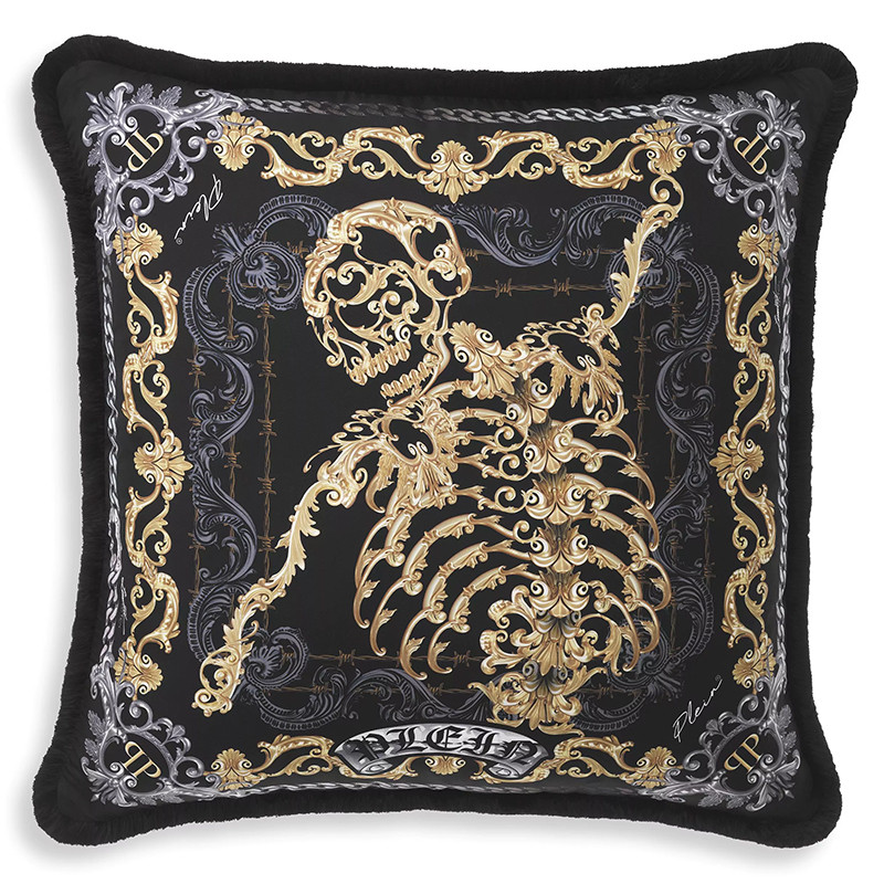 Подушка Philipp Plein Cushion Silk Skeleton 70 x 70 cm