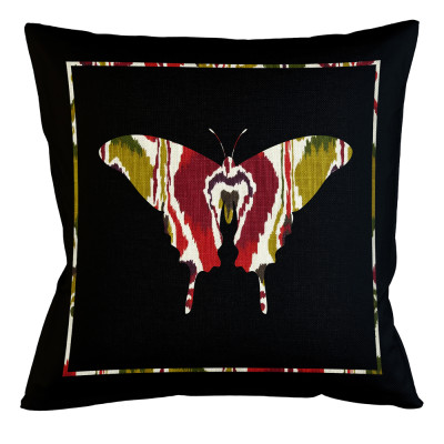Подушка декоративная бабочка цветной узор Ikat Pattern