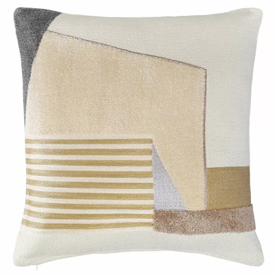 Подушка декоративная с геометрическими узорами Beige Calista Cubist