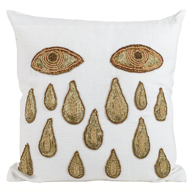 Подушка с вышивкой из бисера Tears from eyes