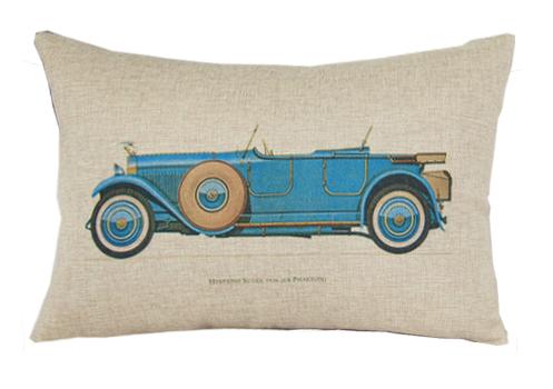Подушка синий Ретро-автомобиль