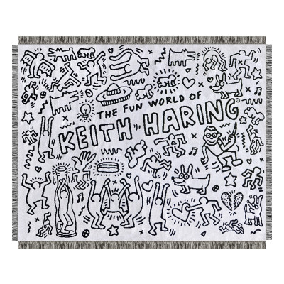 Покрывало граффити черно-белое Кит Харинг Keith Haring Bed Сover