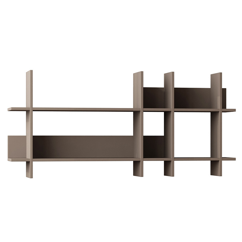 Полка прямая подвесная двухъярусная бежево-серого цвета BEADS BOOKCASE LIGHT MOCHA
