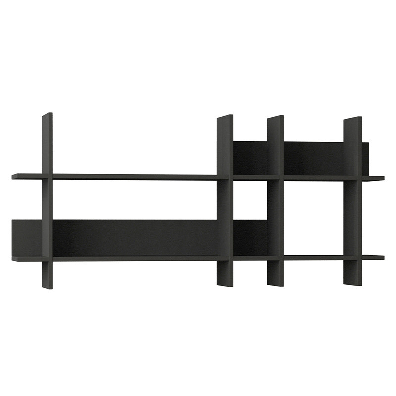 Полка прямая подвесная двухъярусная цвета антрацит BEADS BOOKCASE ANTHRACITE