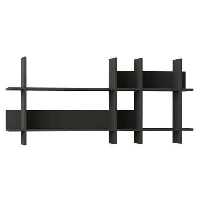 Полка прямая подвесная двухъярусная цвета антрацит BEADS BOOKCASE ANTHRACITE