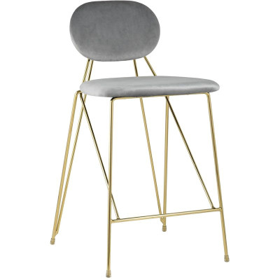 Полубарный Стул Alice Chair Светло-Серый Велюр