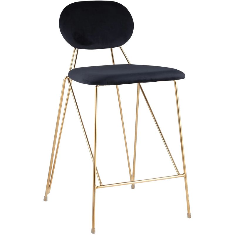 Полубарный Стул Alice Chair Черный Велюр