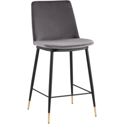 Полубарный Стул Melissa Chair Серый Велюр