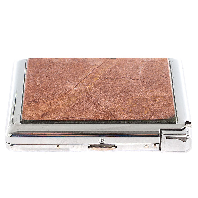 Портсигар на 20 сигарет с газовой зажигалкой из натурального камня Яшма Stone Cigarettes Cases
