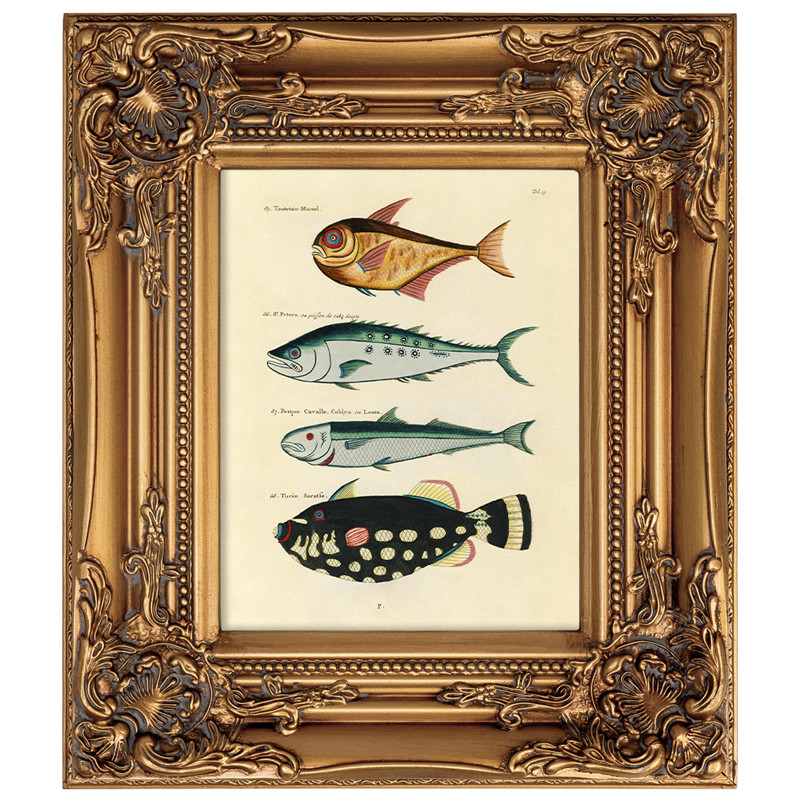 Постер в раме из натурального дерева Fishes 2