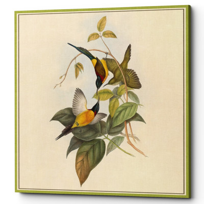 Постер на холсте с изображением птиц и цветов Blooming Birds Poster