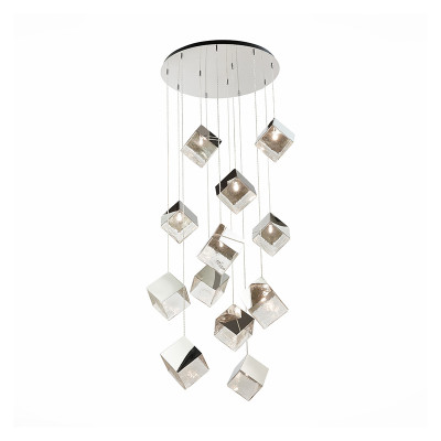 Потолочная люстра Pyrite Chrome cube 12